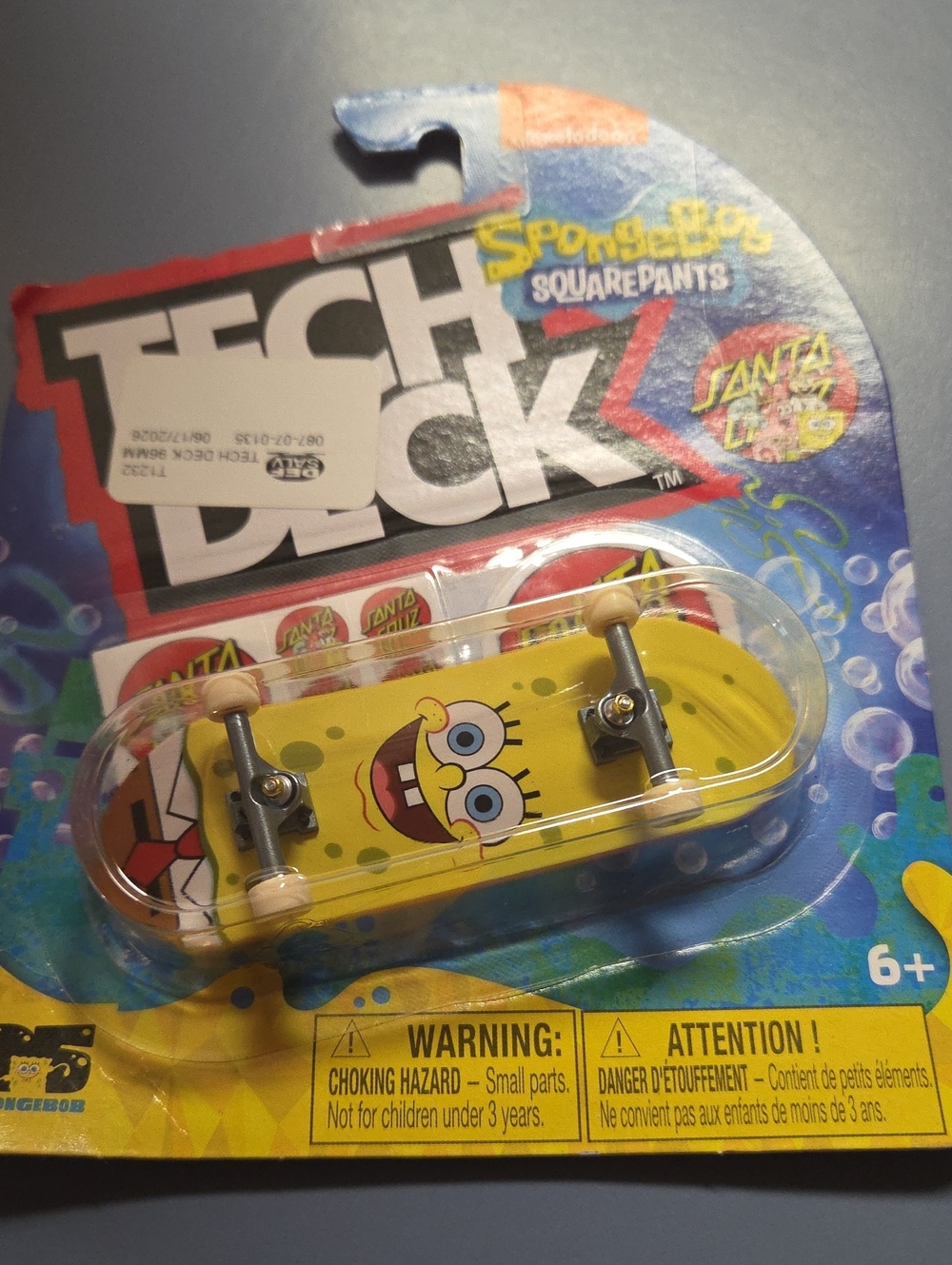 Tech Deck SpongeBob Yellow Mini Fingerboard - Licensed Kids Toy
